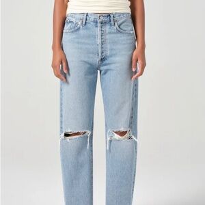 Agolde medium wash straight leg jeans